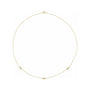 Sapphire Row Natural Diamond Baguette Station Necklace - Yellow Gold, 24", 3-Station (1/5 ctw)