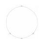 Sapphire Row Natural Diamond Baguette Station Necklace - White Gold, 18", 3-Station (1/5 ctw)
