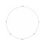 Sapphire Row Natural Diamond Baguette Station Necklace - White Gold, 18", 5-Station (1/3 ctw)
