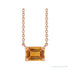 Sapphire Row Natural Emerald-Cut Gemstone Necklace - Citrine, Rose Gold