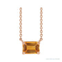 Sapphire Row Natural Emerald-Cut Gemstone Necklace - Citrine, Rose Gold