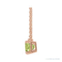Sapphire Row Natural Emerald-Cut Gemstone Necklace - Peridot, Rose Gold (view 2)