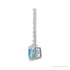 Sapphire Row Natural Emerald-Cut Gemstone Necklace - Aquamarine, White Gold (view 2)