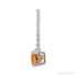Sapphire Row Natural Emerald-Cut Gemstone Necklace - Citrine, White Gold (view 2)