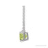 Sapphire Row Natural Emerald-Cut Gemstone Necklace - Peridot, White Gold (view 2)