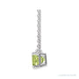 Sapphire Row Natural Emerald-Cut Gemstone Necklace - Peridot, White Gold (view 2)