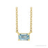 Sapphire Row Natural Emerald-Cut Gemstone Necklace - Aquamarine, Yellow Gold