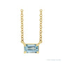 Sapphire Row Natural Emerald-Cut Gemstone Necklace - Aquamarine, Yellow Gold