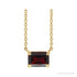 Sapphire Row Natural Emerald-Cut Gemstone Necklace - Red Garnet, Yellow Gold