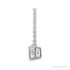 Sapphire Row Natural Emerald-Cut Gemstone Necklace - White Sapphire, Platinum (view 2)