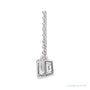 Sapphire Row Natural Emerald-Cut Gemstone Necklace - White Sapphire, Platinum (view 2)