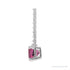 Sapphire Row Natural Emerald-Cut Gemstone Necklace - Pink Tourmaline, Platinum (view 2)