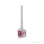 Sapphire Row Natural Emerald-Cut Gemstone Necklace - Pink Tourmaline, Platinum (view 2)