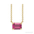 Sapphire Row Natural Emerald-Cut Gemstone Necklace - Pink Tourmaline, Yellow Gold