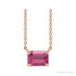 Sapphire Row Natural Emerald-Cut Gemstone Necklace - Pink Tourmaline, Rose Gold