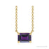 Sapphire Row Natural Emerald-Cut Gemstone Necklace - Amethyst, Yellow Gold