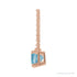 Sapphire Row Natural Emerald-Cut Gemstone Necklace - Aquamarine, Rose Gold (view 2)
