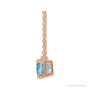 Sapphire Row Natural Emerald-Cut Gemstone Necklace - Aquamarine, Rose Gold (view 2)