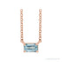 Sapphire Row Natural Emerald-Cut Gemstone Necklace - Aquamarine, Rose Gold (view 3)
