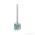 Sapphire Row Natural Emerald-Cut Gemstone Necklace - Blue Zircon, Platinum (view 2)