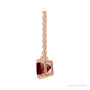 Sapphire Row Natural Emerald-Cut Gemstone Necklace - Red Garnet, Rose Gold (view 2)