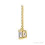 Sapphire Row Natural Emerald-Cut Gemstone Necklace - White Sapphire, Yellow Gold (view 2)
