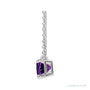 Sapphire Row Natural Emerald-Cut Gemstone Necklace - Amethyst, White Gold (view 2)