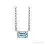 Sapphire Row Natural Emerald-Cut Gemstone Necklace - Aquamarine, Platinum