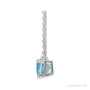 Sapphire Row Natural Emerald-Cut Gemstone Necklace - Aquamarine, Platinum (view 2)
