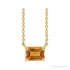 Sapphire Row Natural Emerald-Cut Gemstone Necklace - Citrine, Yellow Gold