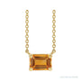 Sapphire Row Natural Emerald-Cut Gemstone Necklace - Citrine, Yellow Gold