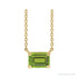 Sapphire Row Natural Emerald-Cut Gemstone Necklace - Peridot, Yellow Gold