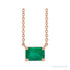 Sapphire Row Lab-Grown Emerald-Cut Gemstone Necklace - Emerald, Rose Gold