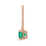 Sapphire Row Lab-Grown Emerald-Cut Gemstone Necklace - Emerald, Rose Gold (view 2)