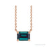Sapphire Row Lab-Grown Emerald-Cut Gemstone Necklace - Alexandrite, Rose Gold