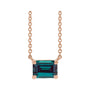 Sapphire Row Lab-Grown Emerald-Cut Gemstone Necklace - Alexandrite, Rose Gold