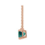 Sapphire Row Lab-Grown Emerald-Cut Gemstone Necklace - Alexandrite, Rose Gold (view 2)