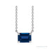 Sapphire Row Lab-Grown Emerald-Cut Gemstone Necklace - Blue Sapphire, Platinum
