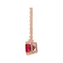 Sapphire Row Lab-Grown Emerald-Cut Gemstone Necklace - Ruby, Rose Gold (view 2)