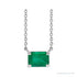 Sapphire Row Lab-Grown Emerald-Cut Gemstone Necklace - Emerald, Platinum