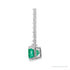 Sapphire Row Lab-Grown Emerald-Cut Gemstone Necklace - Emerald, Platinum (view 2)