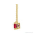 Sapphire Row Lab-Grown Emerald-Cut Gemstone Necklace - Ruby, Yellow Gold (view 2)