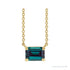 Sapphire Row Lab-Grown Emerald-Cut Gemstone Necklace - Alexandrite, Yellow Gold