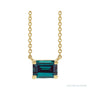 Sapphire Row Lab-Grown Emerald-Cut Gemstone Necklace - Alexandrite, Yellow Gold