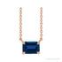 Sapphire Row Lab-Grown Emerald-Cut Gemstone Necklace - Blue Sapphire, Rose Gold