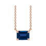 Sapphire Row Lab-Grown Emerald-Cut Gemstone Necklace - Blue Sapphire, Rose Gold