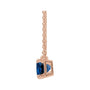 Sapphire Row Lab-Grown Emerald-Cut Gemstone Necklace - Blue Sapphire, Rose Gold (view 2)