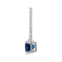 Sapphire Row Lab-Grown Emerald-Cut Gemstone Necklace - Blue Sapphire, White Gold (view 2)