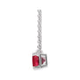 Sapphire Row Lab-Grown Emerald-Cut Gemstone Necklace - Ruby, Platinum (view 2)