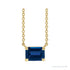 Sapphire Row Lab-Grown Emerald-Cut Gemstone Necklace - Blue Sapphire, Yellow Gold